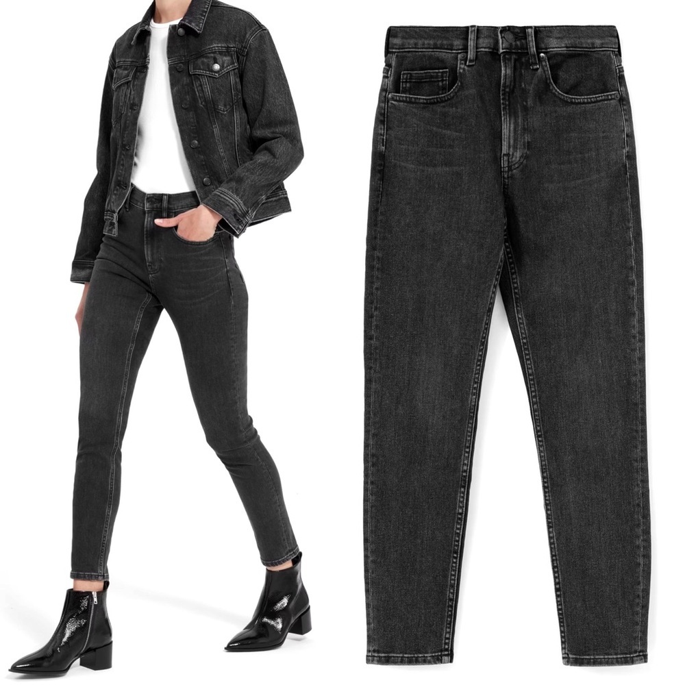 NWT Everlane‎ Black Skinny Jeans Size 24 Tall Denim Sustainable Stretch Mid 24T - Picture 2 of 15